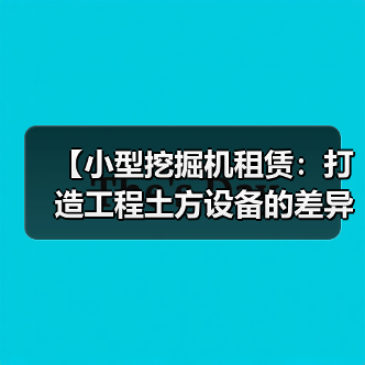 【小型挖掘机租赁：打造工程土方设备的差异化优势】（图3）